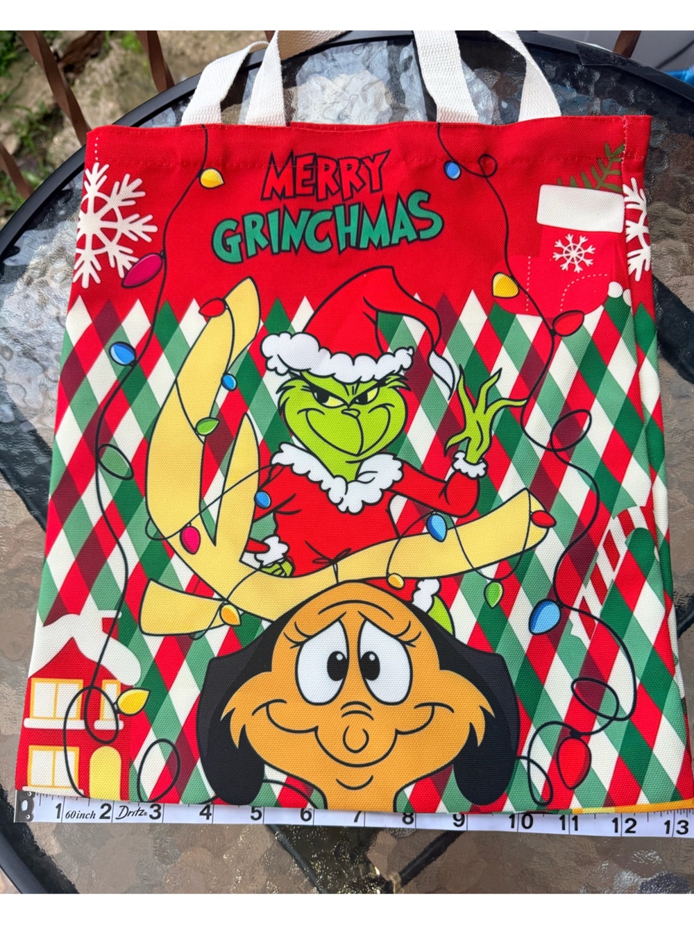 Merry Grinchmas Holiday Tote Bag - Red & Green
